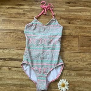 Hang Ten Pink/Green‎ One Piece Swimsuit Size 8